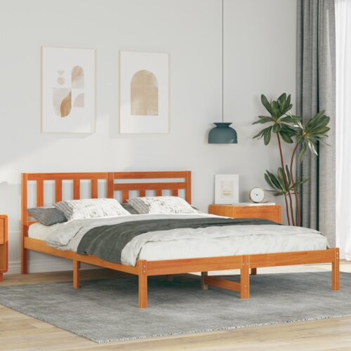  Konstrukcija postelje z vzglavjem Voskast rjav 120 x 200 cm, (5000127268) Cene