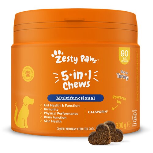 Zesty Paws 5-v-1 Chews priboljški s puranom - 90 žvečilnih tablet Cene