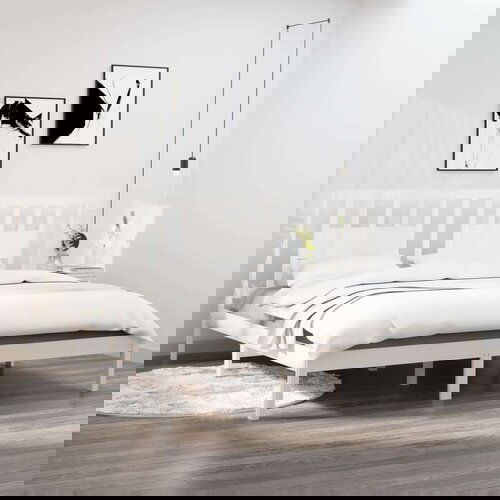  Posteljni okvir bel iz trdnega lesa 180x200 cm 6FT, (20646540) Slike
