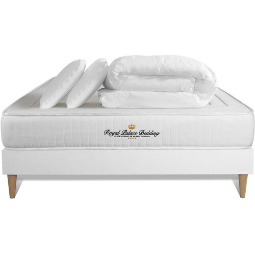 Royal Palace Bedding Celoten paket za posteljo - Vzmetnica 160x200 cm + Vzmetni boksi z letvami (komplet) + 2 vzglavnika + Prešita odeja - Nottingham, (21613449) Cene