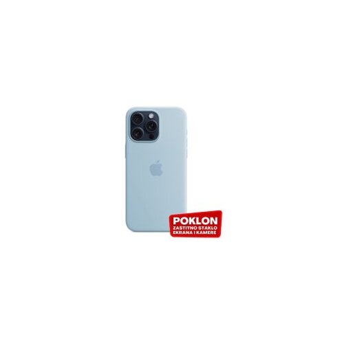 Apple originalna silikonska maskica sa Magsafe iPhone 15 Pro Light Blue Slike