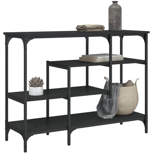  The Living Store Konzolna mizica s policami črna 100x35x75 cm - Konzolna Mizica, (21448445) Cene