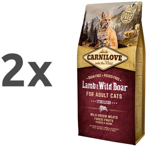 Carnilove Cat Adult Sterilised - ovca & divji prašič 2 x 6 kg Cene