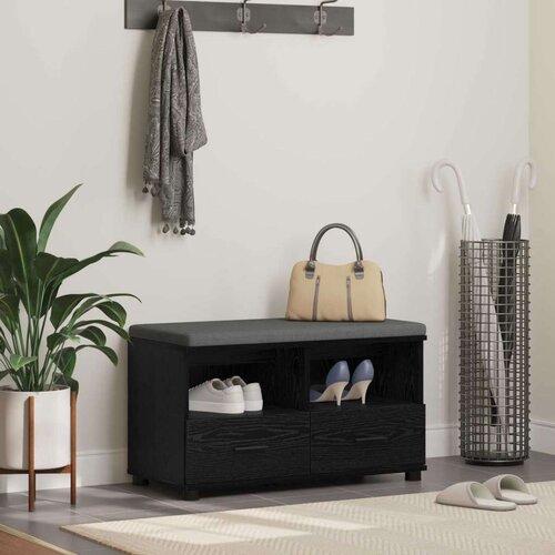  Klupa za hodnik s jastukom Crni hrast 80 x 38 x 46 cm Cijene