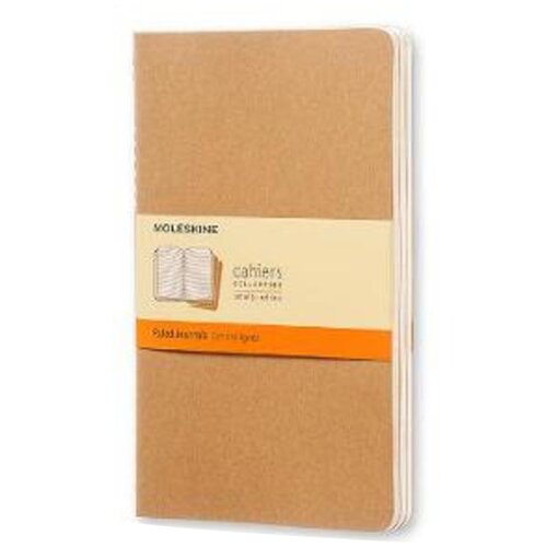 Moleskine Beležnica Cahier Journals LG mehke platnice, kraft - črte, 3 kosi Slike