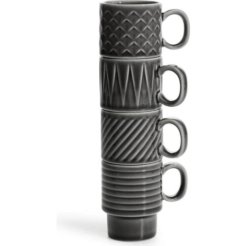 Sagaform Espresso skodelica Coffee & More 4 delni set, siva Cene