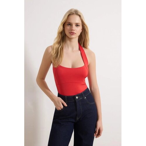 TRENDYOLMILLA Ženski bodi TWOSS26BD00008, Crveni Slike