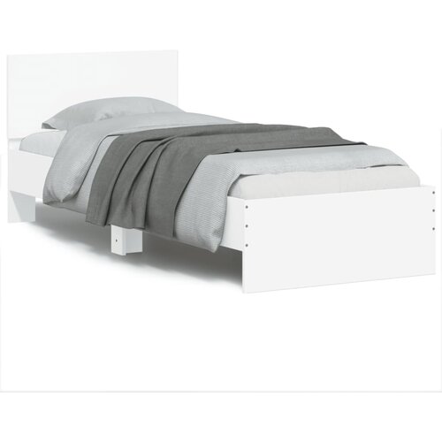  Okvir za krevet s uzglavljem i LED svjetlima bijeli 75x190 cm Cene