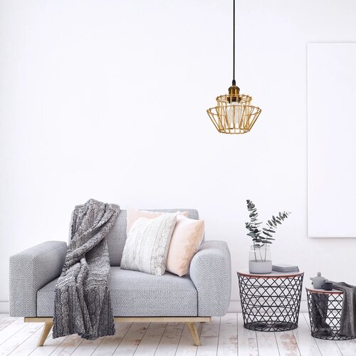 Toolight Viseća stropna svjetiljka APP942-1CP Set zlatna 36 cm Slike