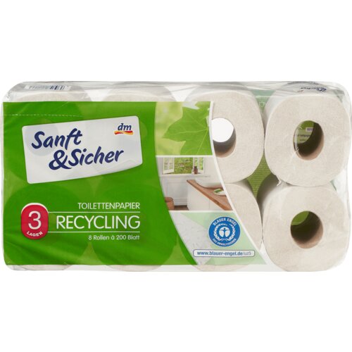 Sanft&Sicher Reciklirani toaletni papir, 3-slojni 8 kom Cene
