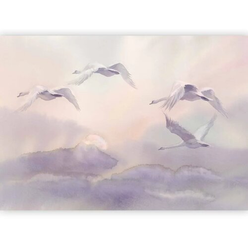  Foto tapeta - Flying Swans 245x175 Samoljepljiva Cene