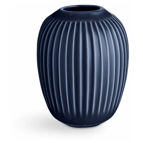 Kähler Design Temno modra keramična vaza Hammershoi, višina 10 cm