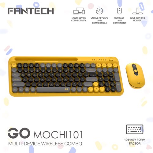 Fantech Combo mi&amp;scaron; tastatura wireless WK-899 GO mochi101 žuta Slike