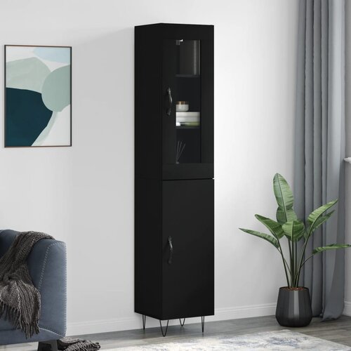 vidaXL Visoka komoda crna 34 5 x 34 x 180 cm od konstruiranog drva Cijene