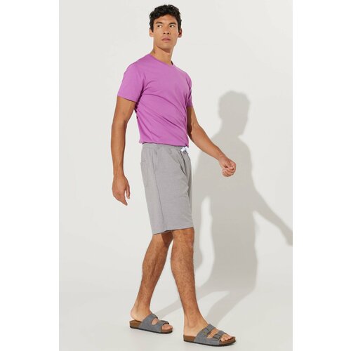 AC&Co / Altınyıldız Classics Men's Gray Melange Standard Fit Normal Fit Pocket Casual Knitted Shorts Slike