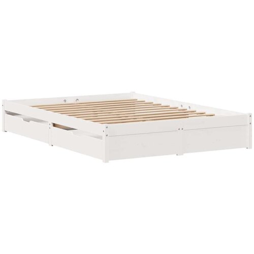 vidaXL Okvir kreveta bez madraca bijeli 150x200 cm od masivne borovine Cijene
