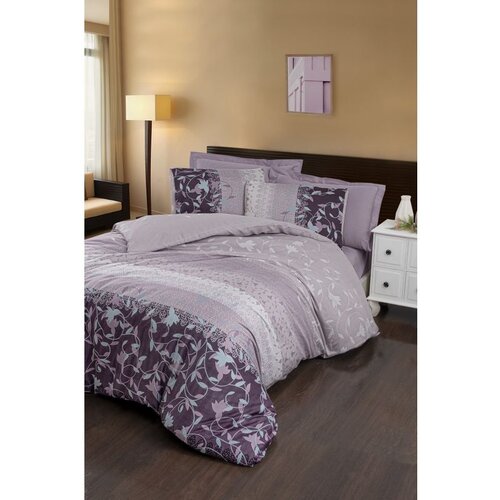  ivy - lilac lilac satin super king quilt cover set (fr) Cene