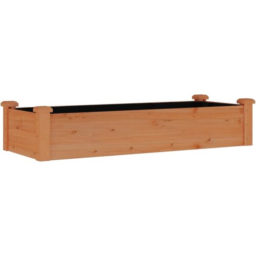VidaXL Vrtna visoka greda s podlogo rjava 120x45x25 cm trden les jelke, (20758582) Slike
