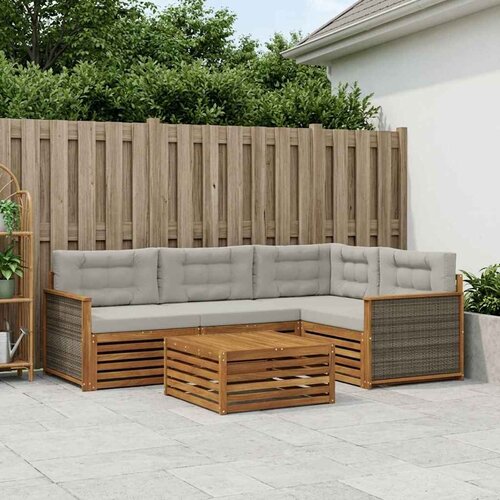  Set vanjskih sofa 5 kom. Prirodna i svjetlosiva Cijene