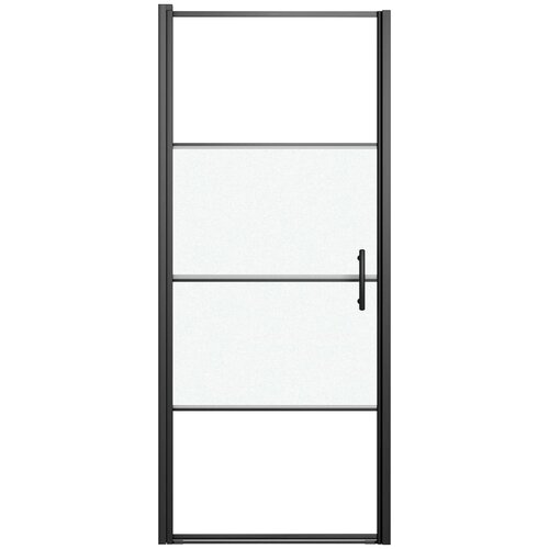  Vrata za tu&amp;scaron;-kabinu 81x195 cm napola mutno kaljeno staklo crna Slike
