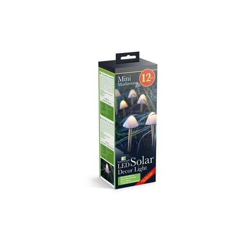 Garden of Eden led solarna svetilka - 12 mini gob - toplo bela - 24 cm x 4 m Slike