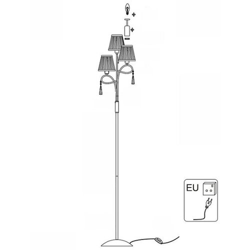 Searchlight EU5033CC - podna lampa simplicity 3xE14/60W/230V hrom Slike