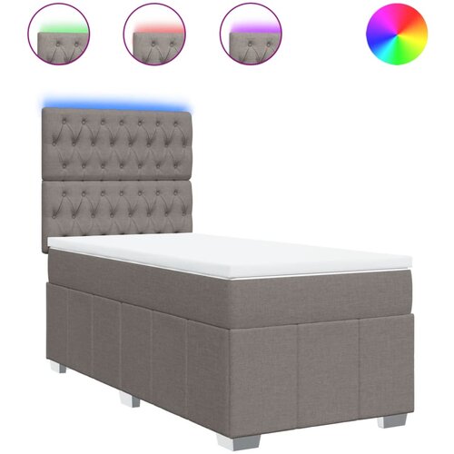 vidaXL Box spring postelja z vzmetnico taupe 80x200 cm blago, (21321199) Cene