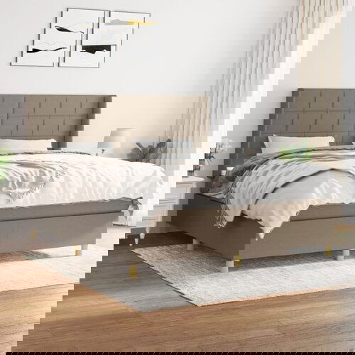The Living Store Box spring postelja z vzmetnico taupe 160x200 cm blago - Box Spring Postelja, (21512028) Slike