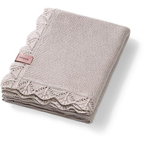 BabyOno Pletena bambus dekica s volanom 75x100 cm, bež Slike