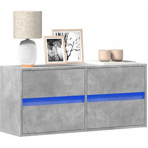  Zidni TV ormarić s LED svjetlima boja betona 100x31x45 cm Cijene