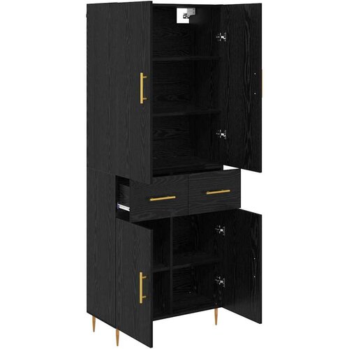  Highboard Crni hrast 69,5 x 34 x 180 cm Konstruirano drvo Slike