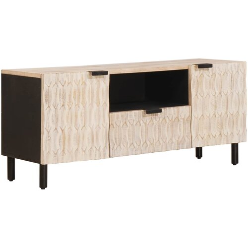 TV ormar Fin&scaron; bijelog pranja 105 x 33 x 46 cm Čvrsto drvo manga Cene