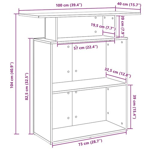  Recepcijski stol staro drvo 100x40x104 cm konstruirano drvo Slike