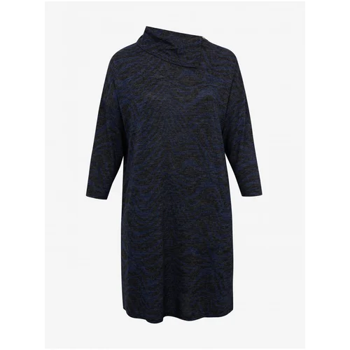 Fransa Dark blue brindle sweater dress - Women