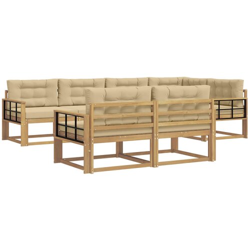 vidaXL Zunanja garnitura za sedenje 6 pcs Bela in bež Poliester, (5000282369) Cene