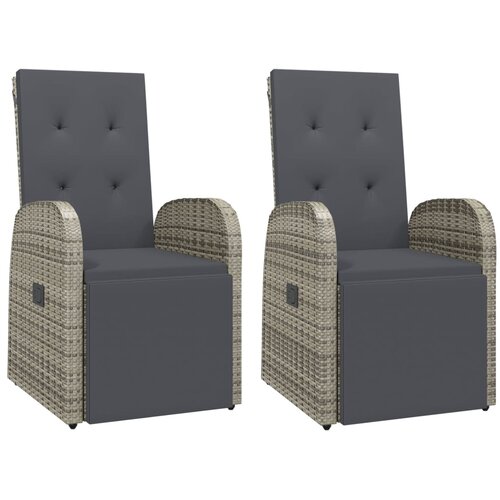  3-dijelni vrtni blagovaonski set sivi od poliratana Siva Dužina stola 90 cm Slike