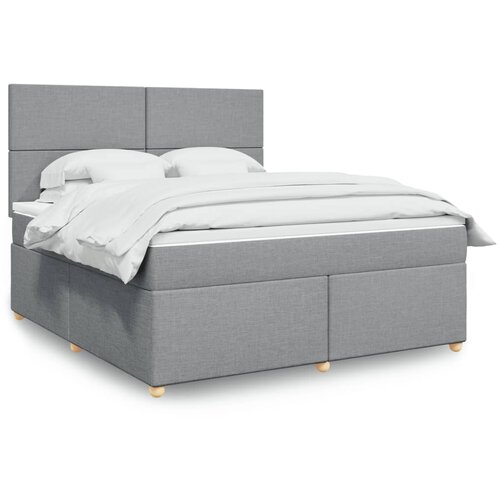 vidaXL Box spring postelja z vzmetnico svetlo siva 180x200 cm blago Cene