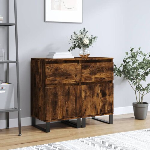 vidaXL Komoda 2 kosa dimljeni hrast 40x35x70 cm inženirski les Cene