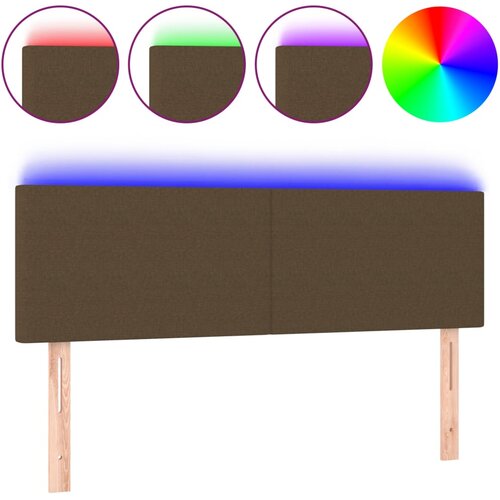  LED uzglavlje tamnosmeđe 144x5x78/88 cm od tkanine Slike