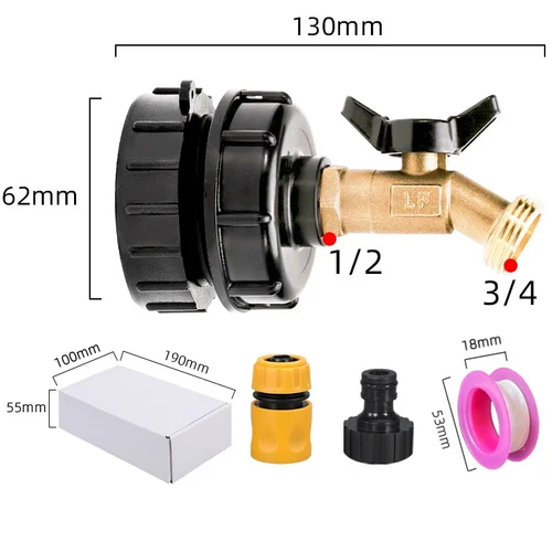 INF Komplet adapterjev za medeninasto pipo za rezervoarje IBC Tote, (21275597)