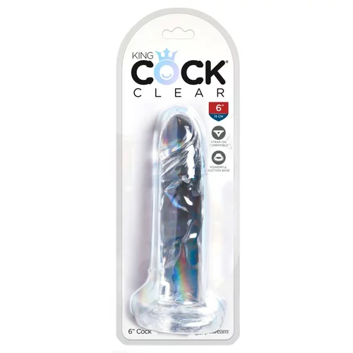 King Cock Clear 6 - vakuumski dildo (15 cm)