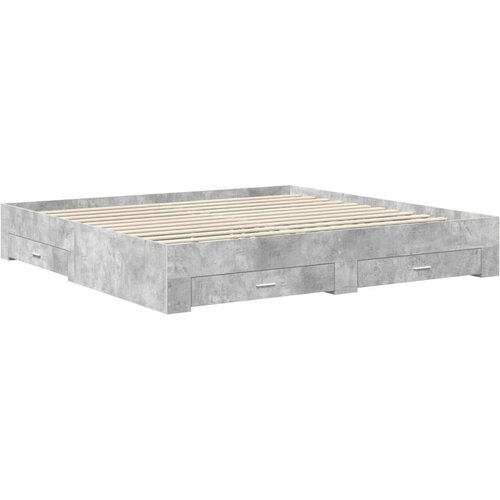  Okvir za krevet s uzglavljem Betonski sivi 200 x 200 cm Slike
