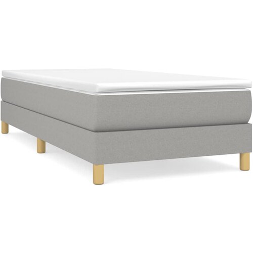 Maison Chic Box spring postelja - Vzmetna postelja z vzmetnico svetlo siv 100x200 cm blago SL18995, (21893813) Slike