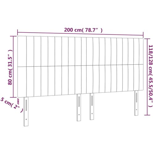  Uzglavlje tamnoplavo 200x5x118/128 cm od tkanine Slike