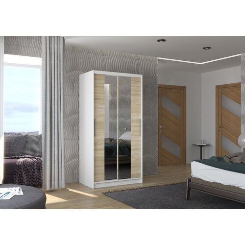 ADRK Furniture Garderobna omara z drsnimi vrati Dragonis - 100 cm Slike