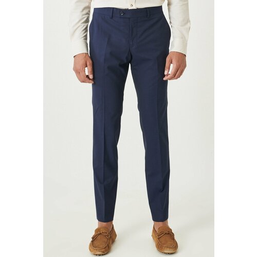 ALTINYILDIZ CLASSICS Men's Navy Blue Slim Fit Slim Fit Flexible Classic Trousers. Slike