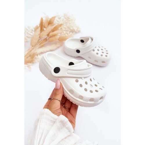 Kesi Kids Foam Crocs Slides White Percy Slike