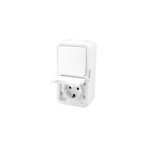 Utičnica dvopolna 16A + sklopka 10A 250V IP55 bijela 043-213 Commel Cijene