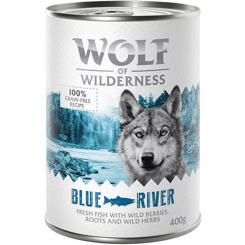 Wolf of Wilderness Ekonomično pakiranje: Adult 24 x 400 g - NOVO Blue River - riba