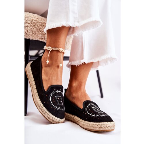 Kesi Openwork Slip-on Women's Espadrilles Black Meredith Cene